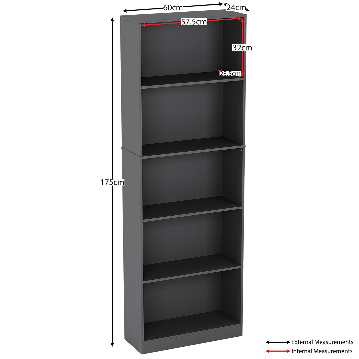 Lassic Vida Designs Cambridge 5 Tier Extra Large Bookcase