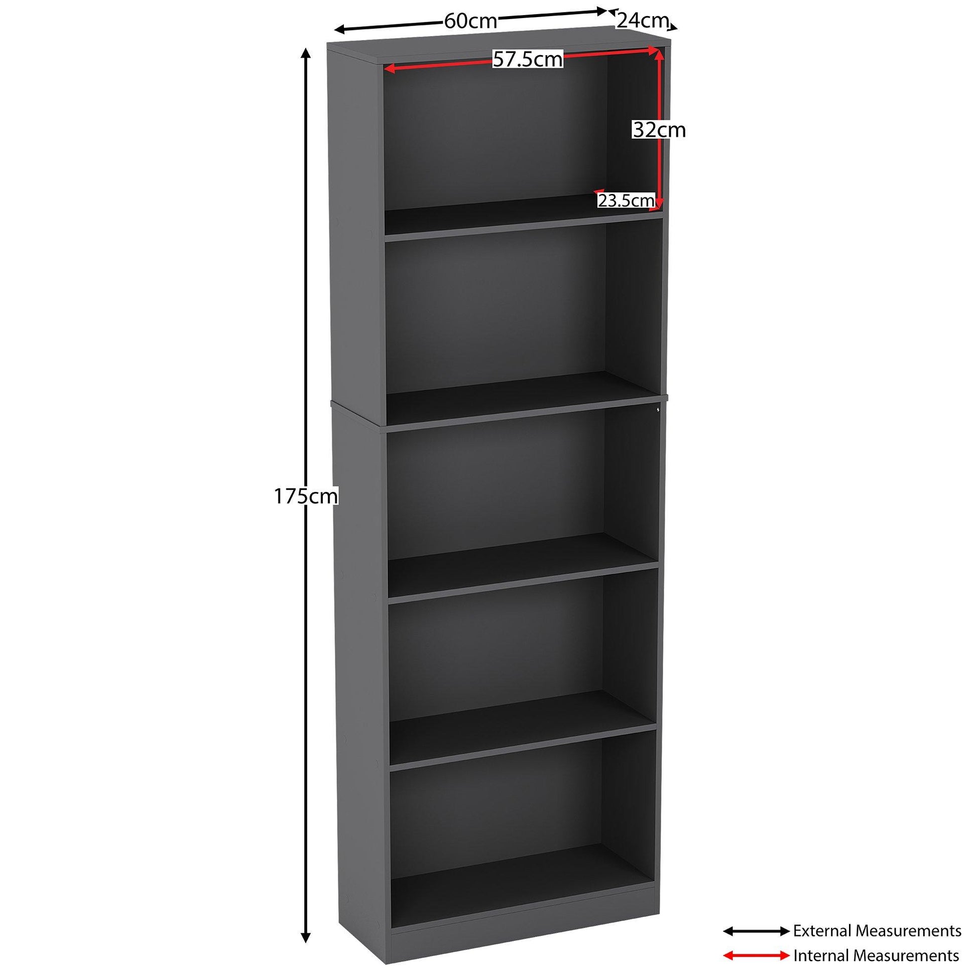 Lassic Vida Designs Cambridge 5 Tier Extra Large Bookcase