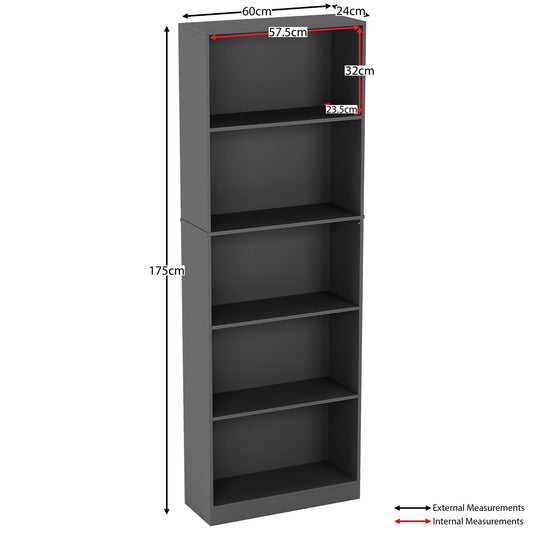Lassic Vida Designs Cambridge 5 Tier Extra Large Bookcase
