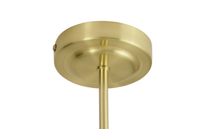 Argos Home Glass 3 Light Flush Ceiling Uplighter - Brass