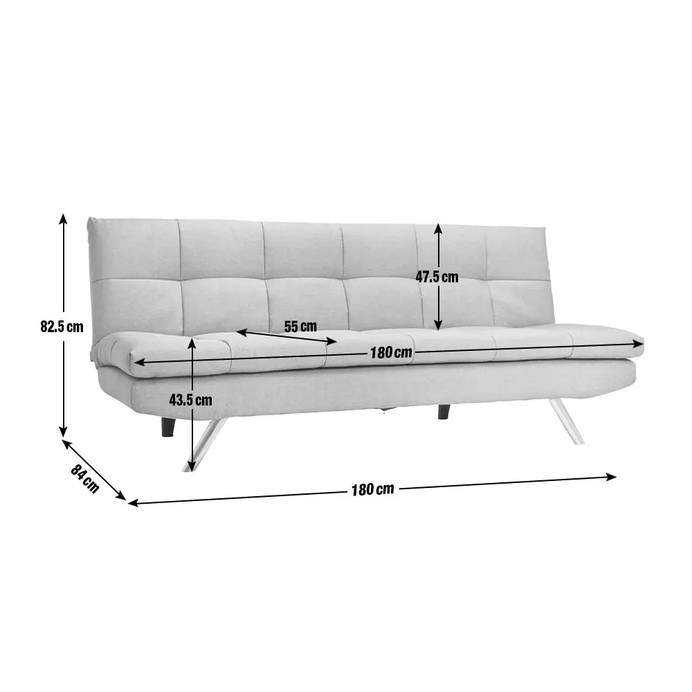 Argos Home Nolan Fabric 3 Seater Clic Clac Sofa Bed-Grey