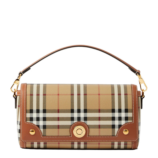 Burberry Women's Check Cotton Top Handle Note Bag