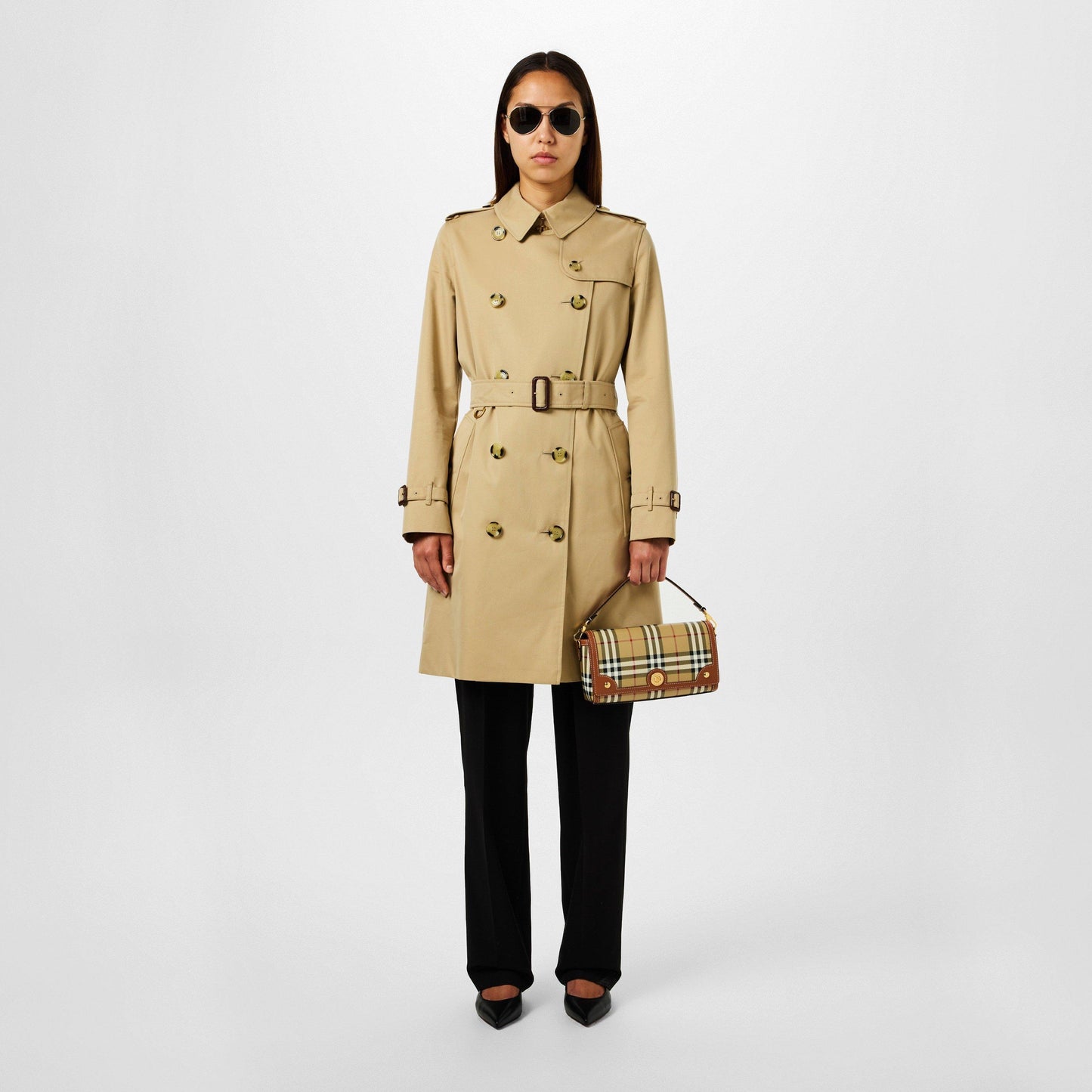 Burberry Women's Check Cotton Top Handle Note Bag