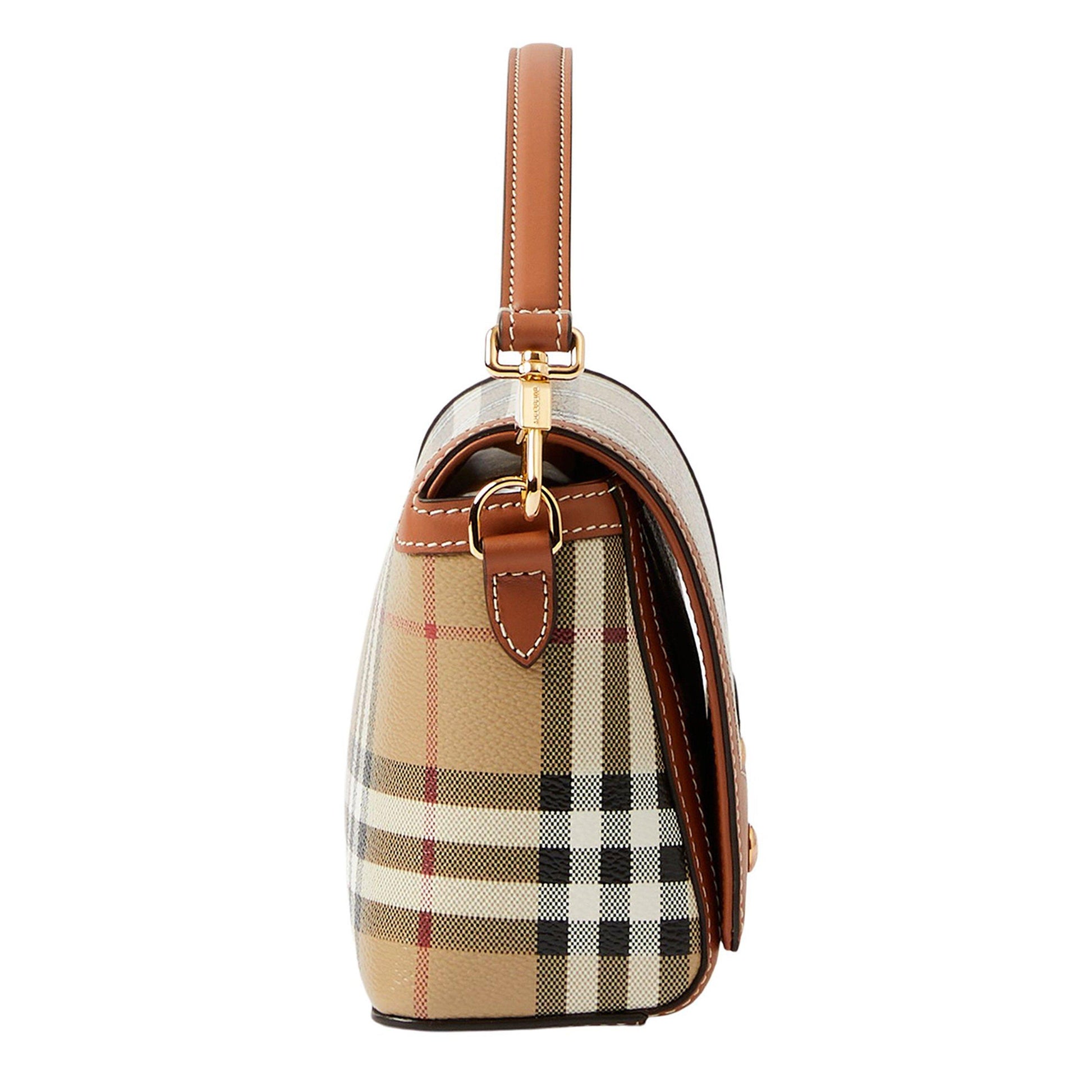 Burberry Women's Check Cotton Top Handle Note Bag