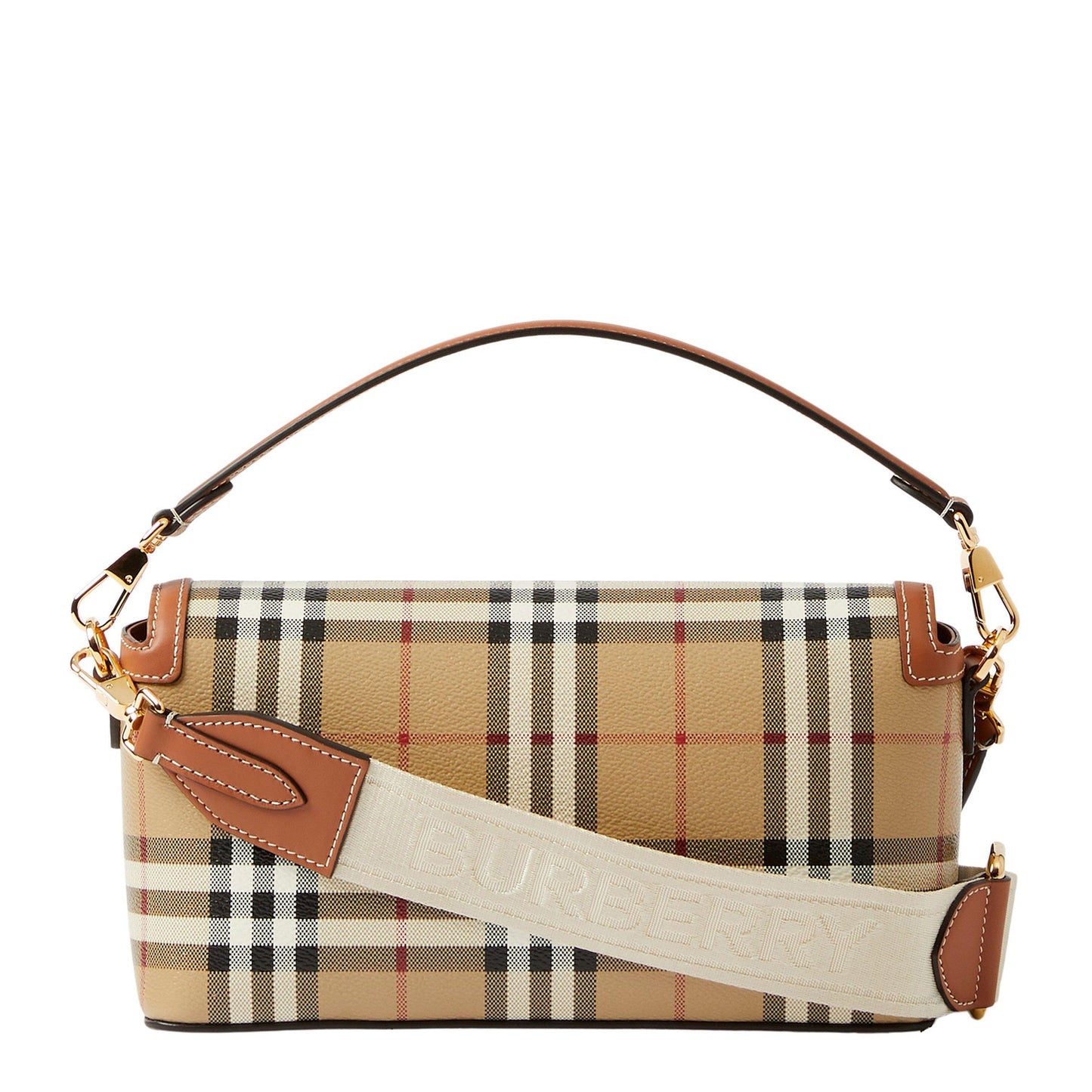 Burberry Women's Check Cotton Top Handle Note Bag