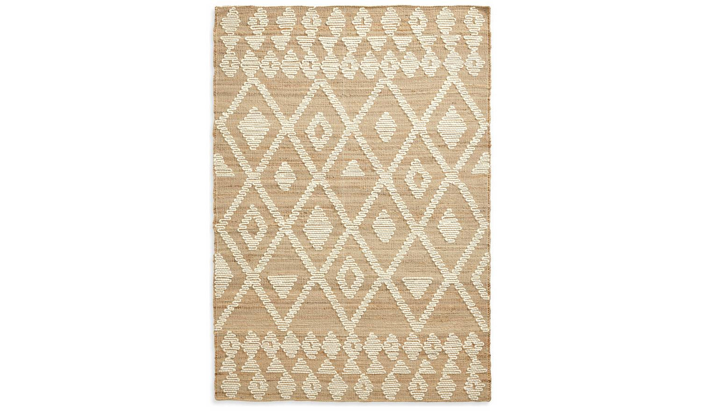Habitat Woven Aztec Neutral Jute Flatweave Rug - 80x150cm