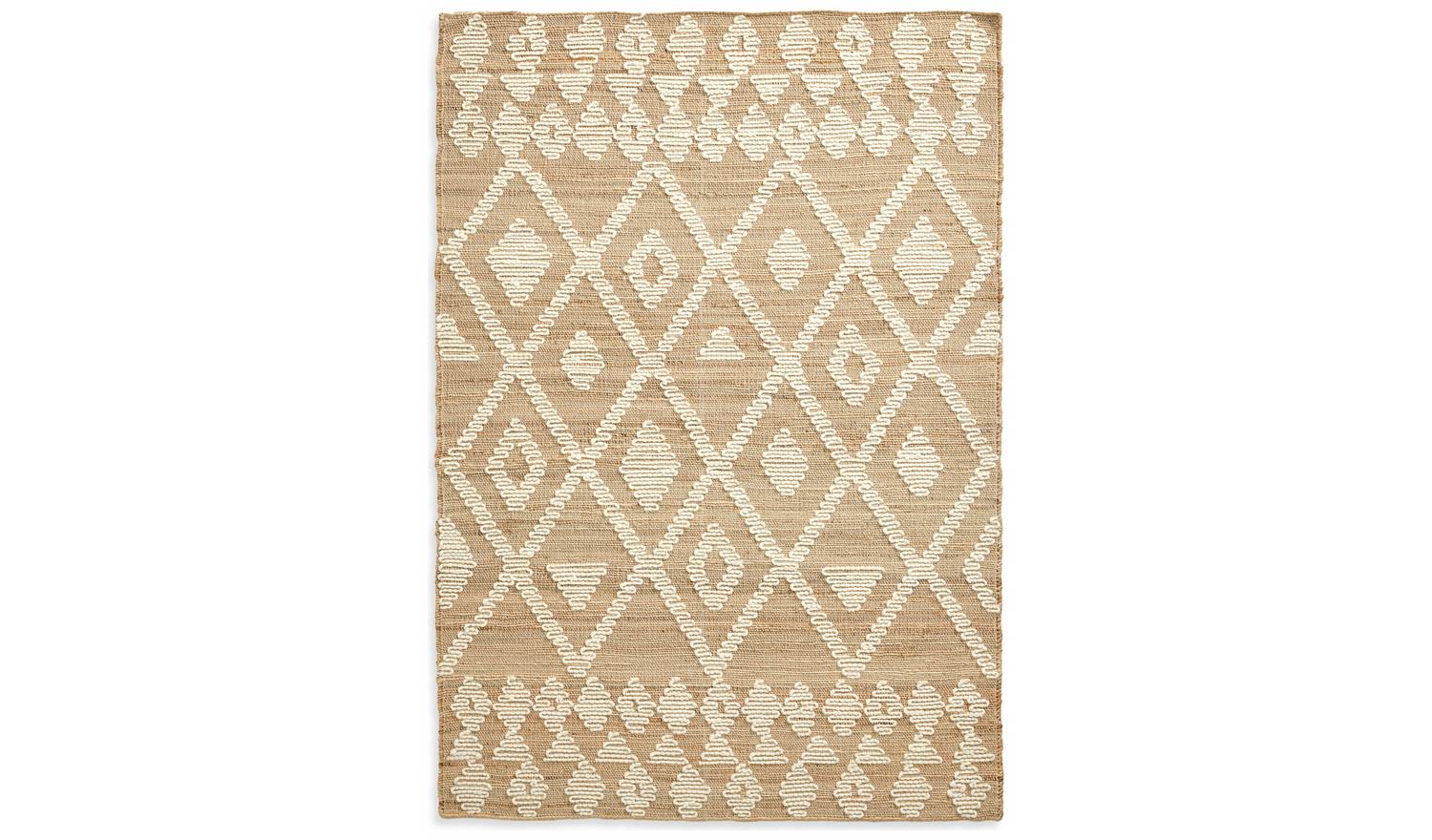 Habitat Woven Aztec Neutral Jute Flatweave Rug - 80x150cm