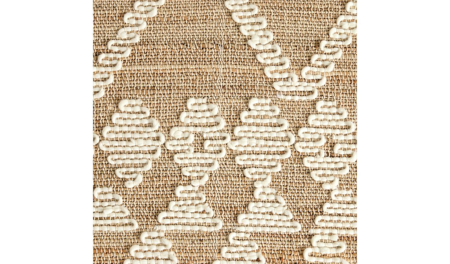 Habitat Woven Aztec Neutral Jute Flatweave Rug - 80x150cm