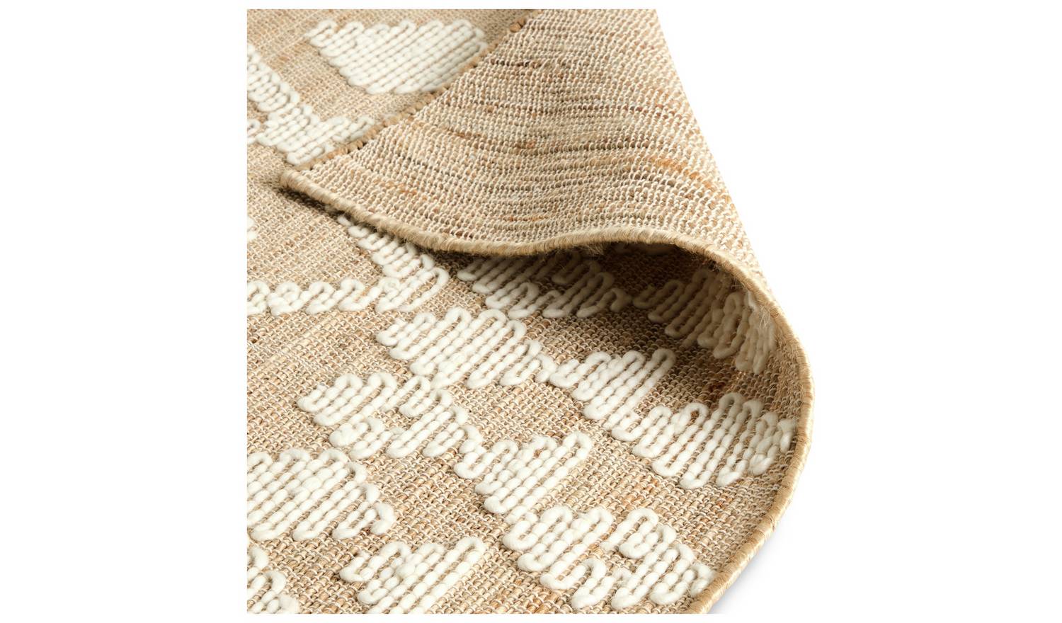 Habitat Woven Aztec Neutral Jute Flatweave Rug - 80x150cm