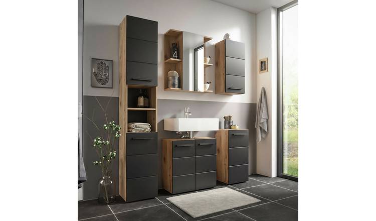 Julian Bowen Vista Single Unit - Black & Oak