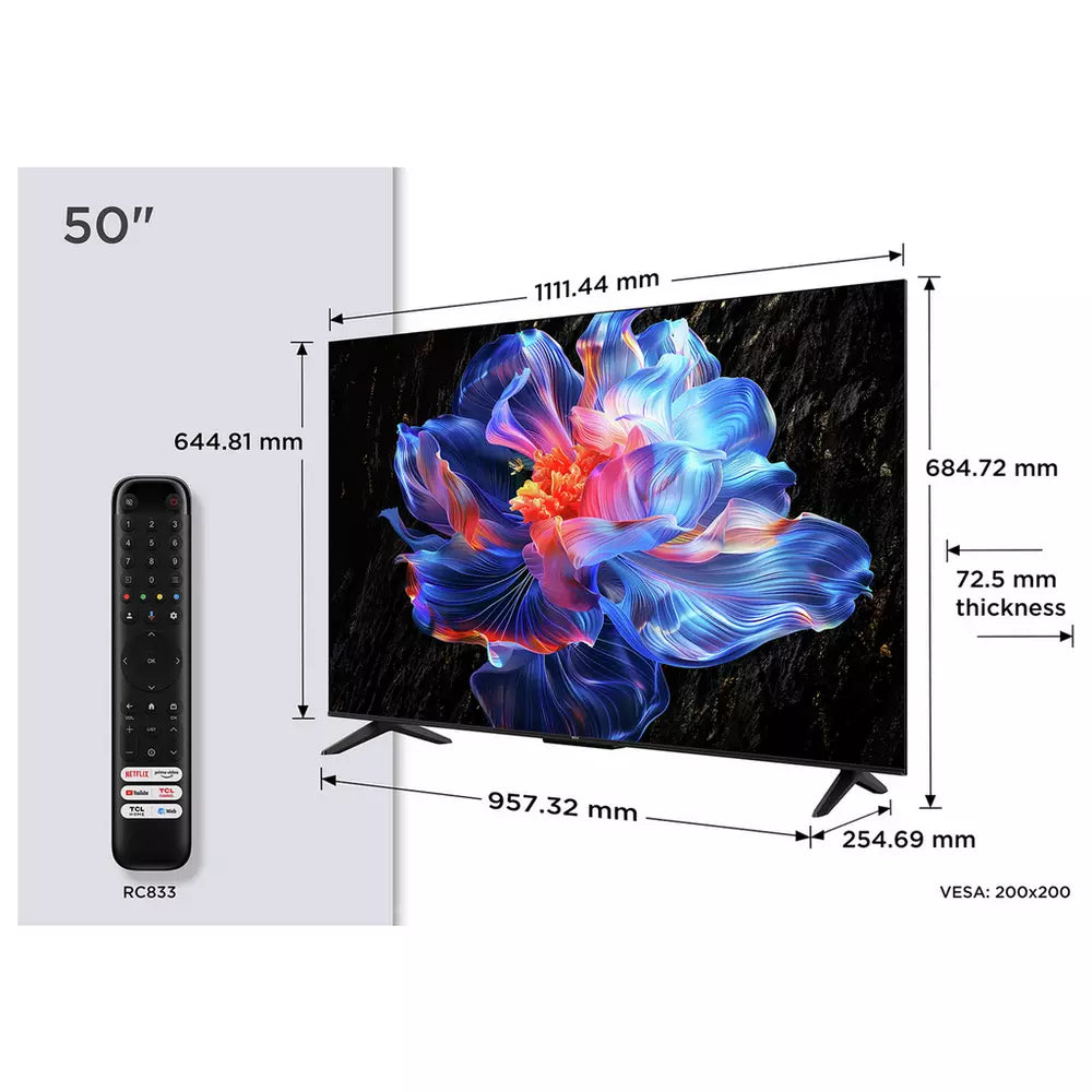 TCL 50 Inch 50V6C-UK Smart 4K UHD HDR LED TV