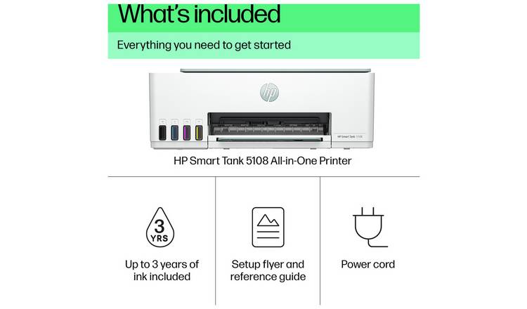 HP Smart Tank 5108 AIO Wireless Tank Printer & 3 Years Ink