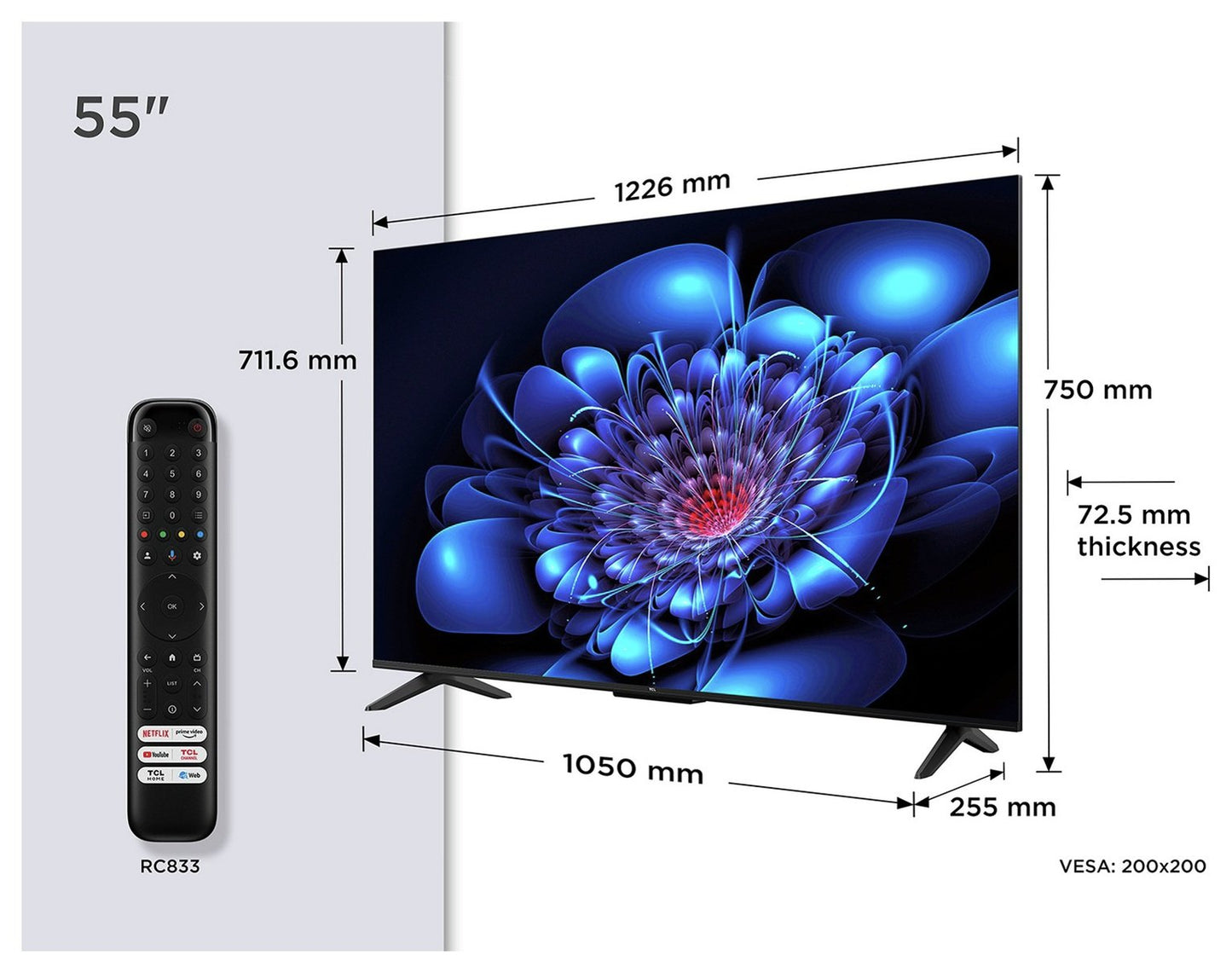 TCL 55 Inch 55P6K Smart 4K UHD HDR DLED TV