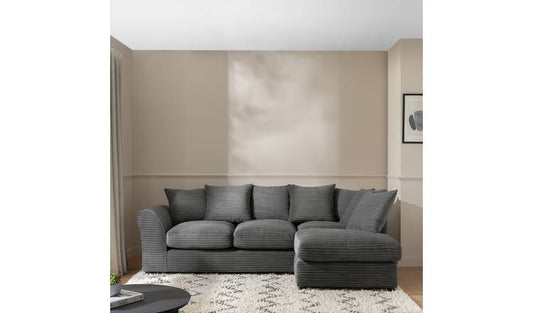 Argos Home Harry Cord Right Hand Corner Chaise Sofa - Charcoal