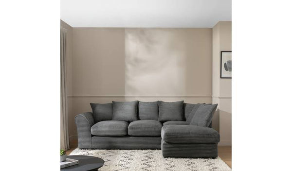 Argos Home Harry Cord Right Hand Corner Chaise Sofa - Charcoal