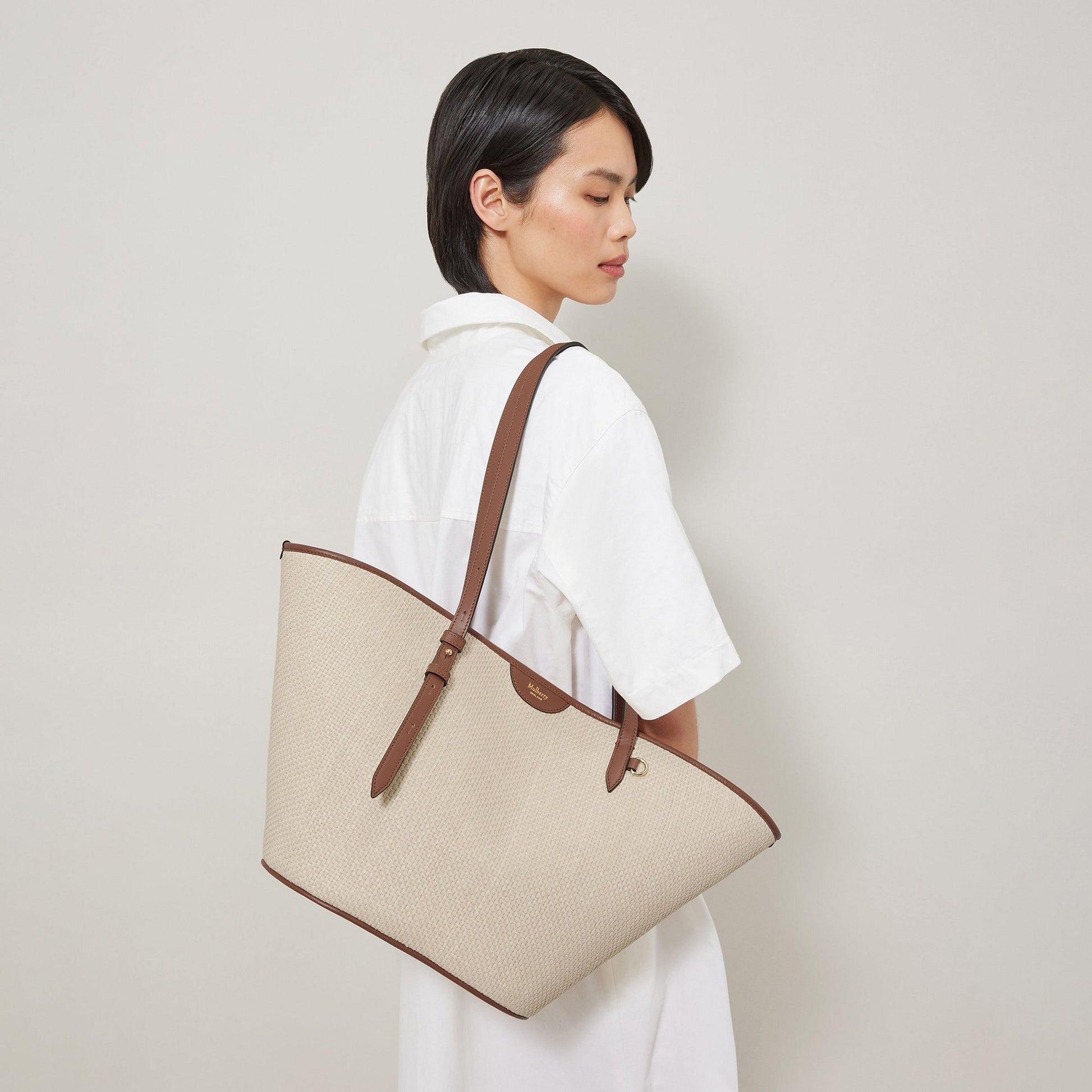 Mulberry Women's Basket Tote Straw Bag