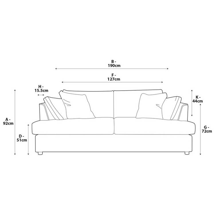 Habitat Holmfirth Fabric 3 Seater Sofa Bed - Natural-Ash Leg