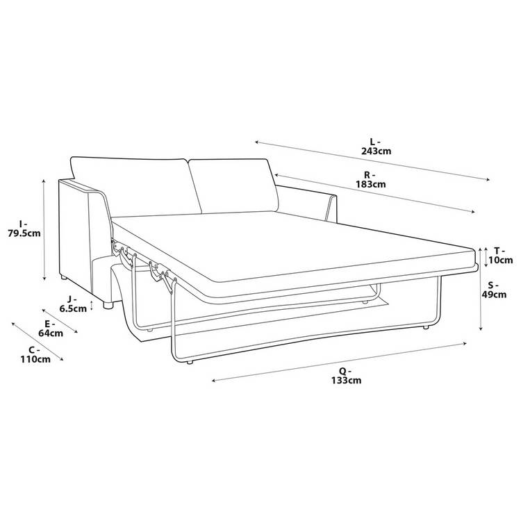 Habitat Holmfirth Fabric 3 Seater Sofa Bed - Natural-Ash Leg