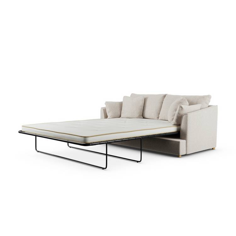 Habitat Holmfirth Fabric 3 Seater Sofa Bed - Natural-Ash Leg