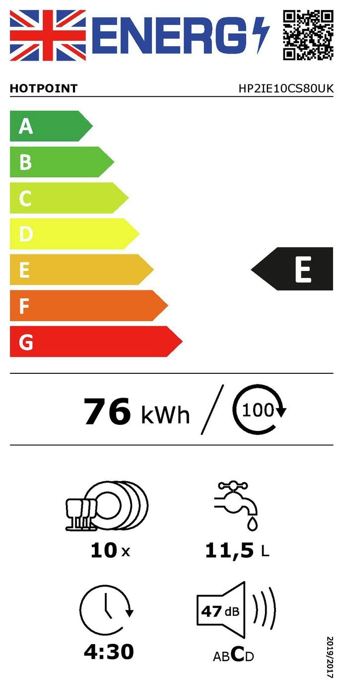 Hotpoint HP2IE10CS80UK Slimline Integrated Dishwasher