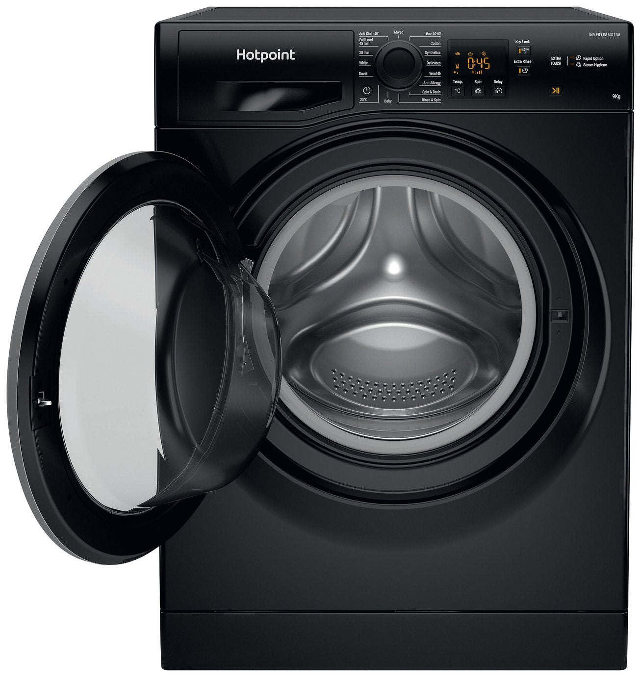 Hotpoint NSWM946BSUK 9KG 1400 Spin Washing Machine - Black