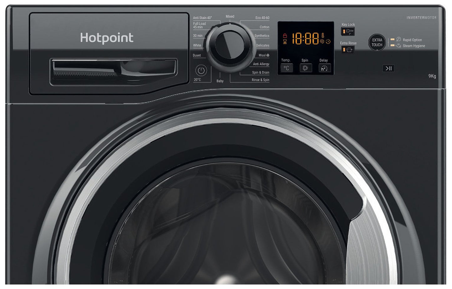 Hotpoint NSWM946BSUK 9KG 1400 Spin Washing Machine - Black