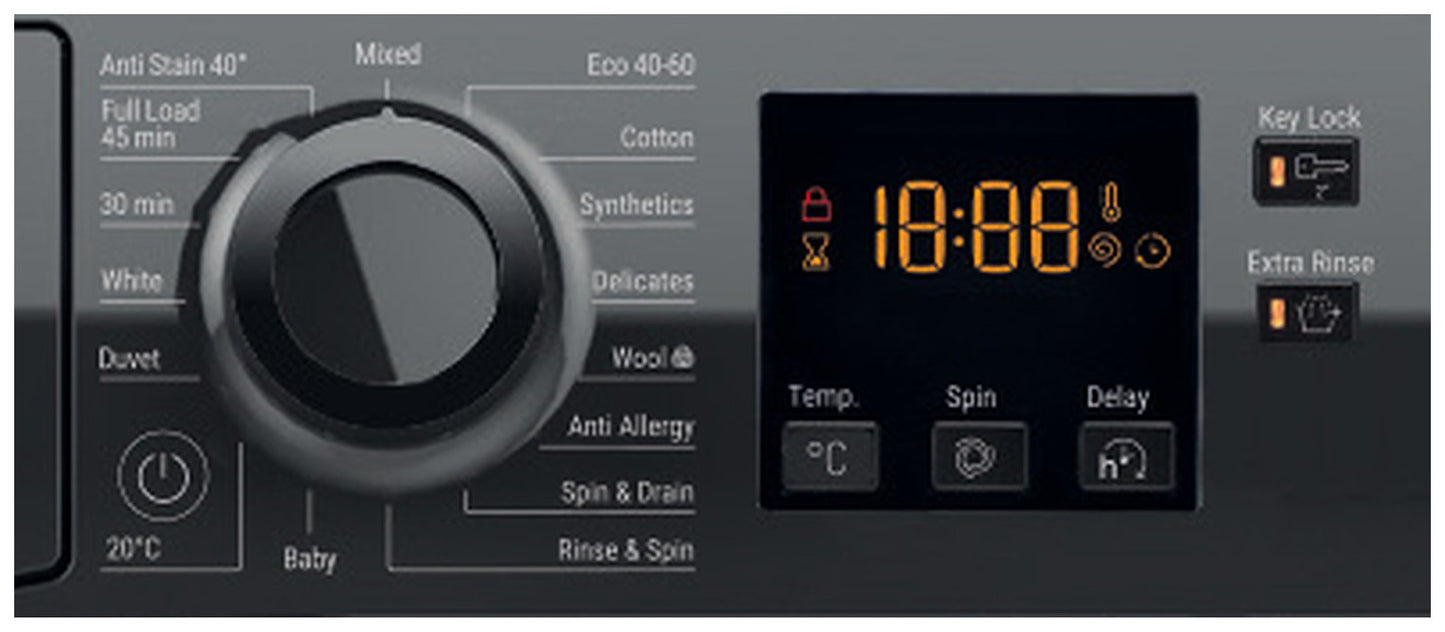 Hotpoint NSWM946BSUK 9KG 1400 Spin Washing Machine - Black