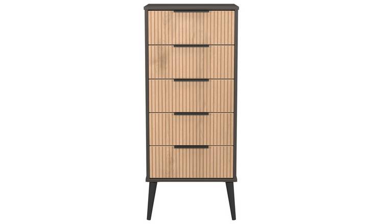 Livara Bergen 5 Drawer Tallboy - Dark Grey