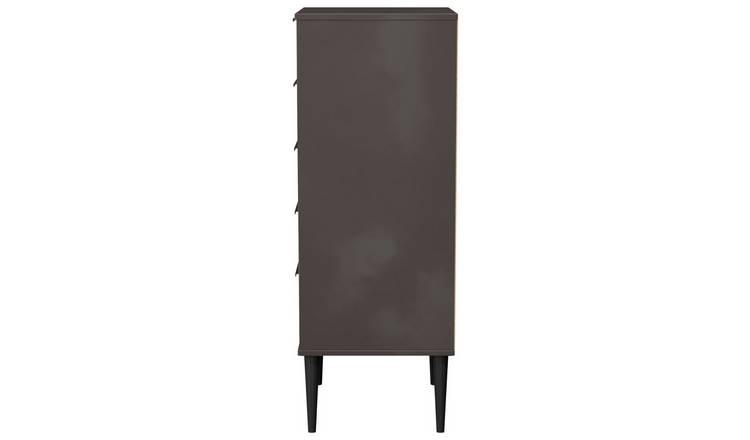 Livara Bergen 5 Drawer Tallboy - Dark Grey