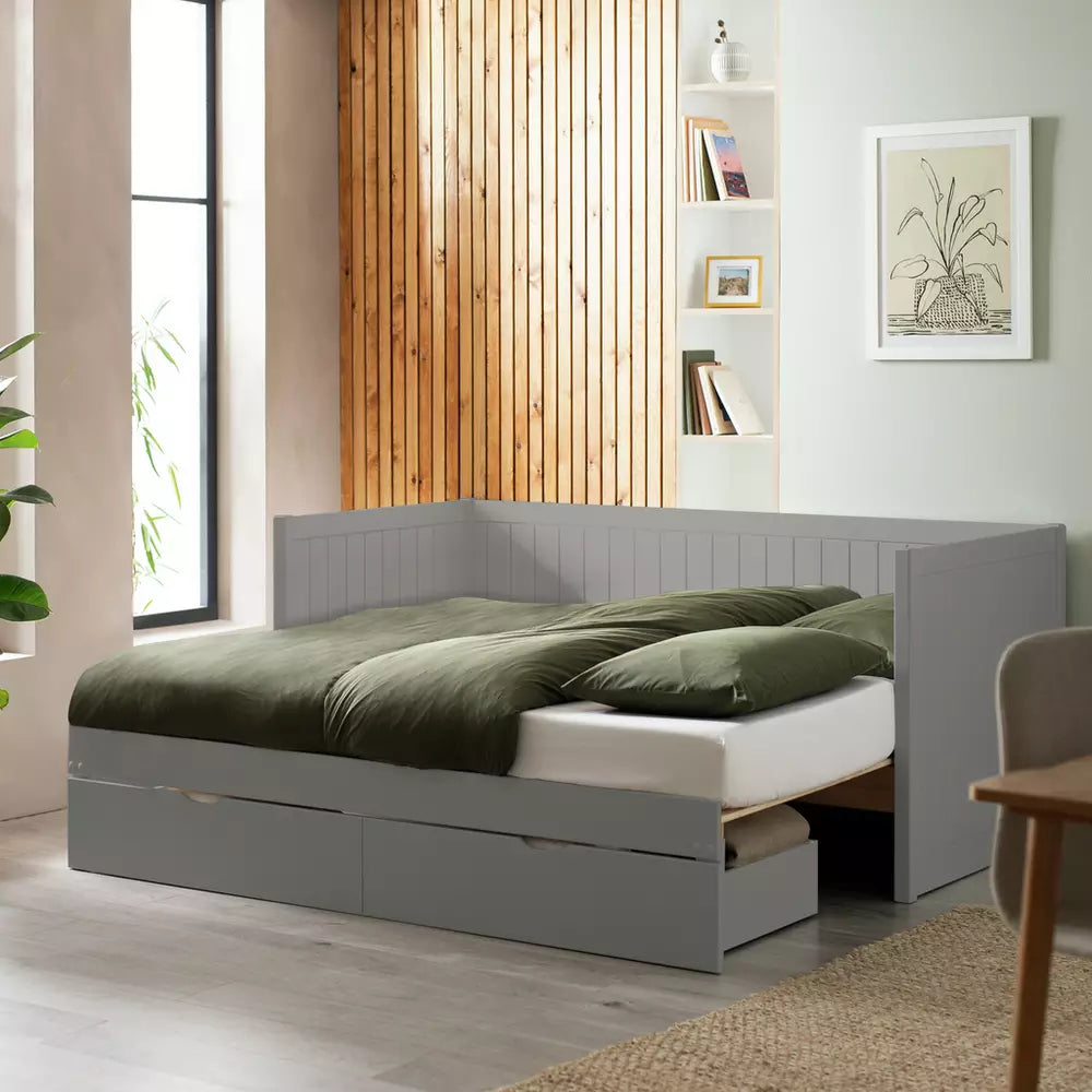 Habitat Axel Trundle Day Bed with 2 Mattresses - Grey