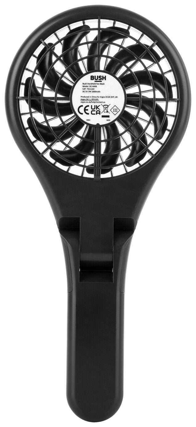 Bush Black Handheld & Foldable Desk Fan - 4 Inch