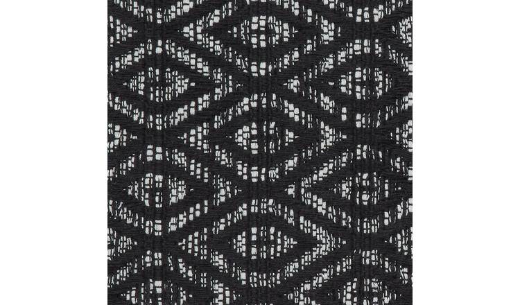 Argos Home Geometric Black Cotton Flatweave Rug - 80x110cm