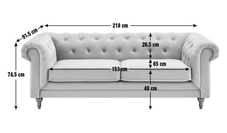 Habitat Chesterfield 2 Seater Velvet Sofa Bed - Charcoal