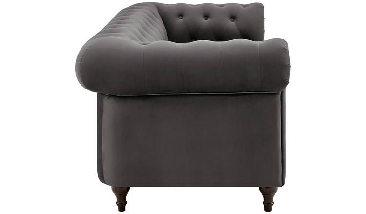 Habitat Chesterfield 2 Seater Velvet Sofa Bed - Charcoal