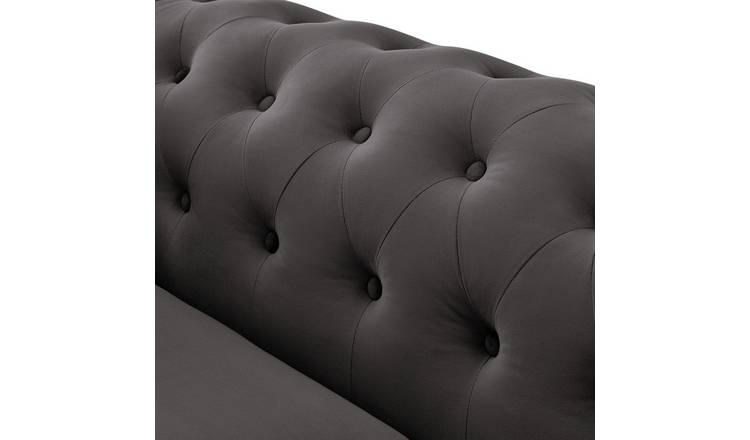 Habitat Chesterfield 2 Seater Velvet Sofa Bed - Charcoal