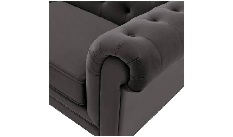 Habitat Chesterfield 2 Seater Velvet Sofa Bed - Charcoal