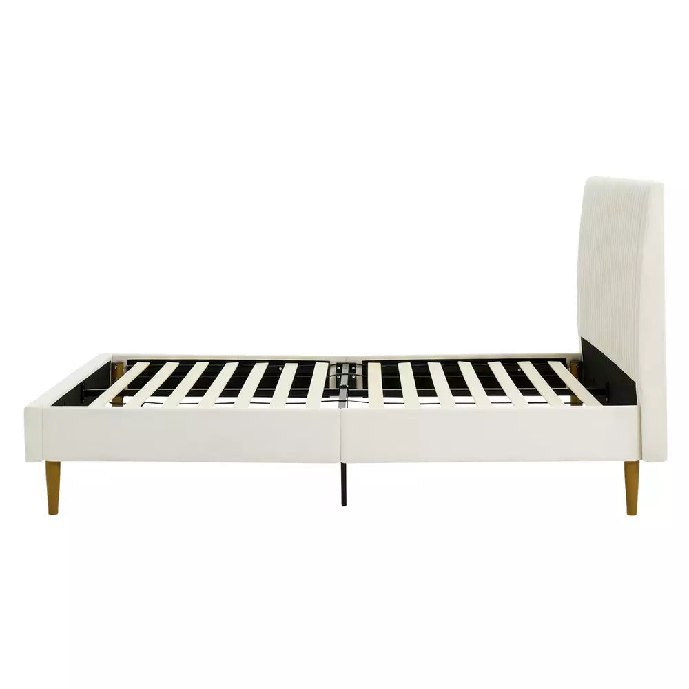 Argos Home Ada Velvet Bed Frame - Natural