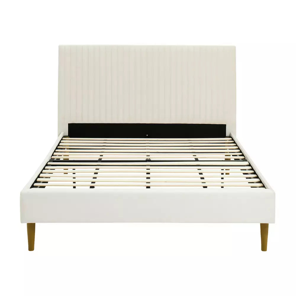 Argos Home Ada Velvet Bed Frame - Natural