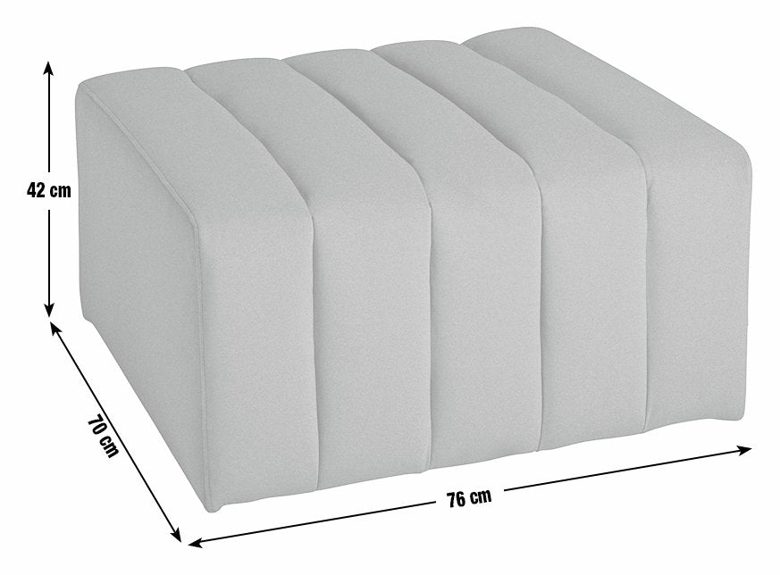 Argos Home Letti Velvet Footstool - Latte