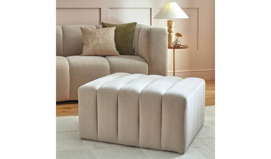 Argos Home Letti Velvet Footstool - Latte