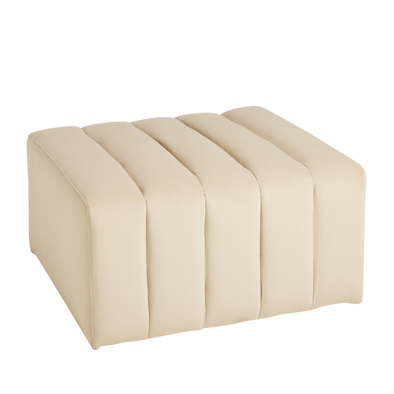Argos Home Letti Velvet Footstool - Latte