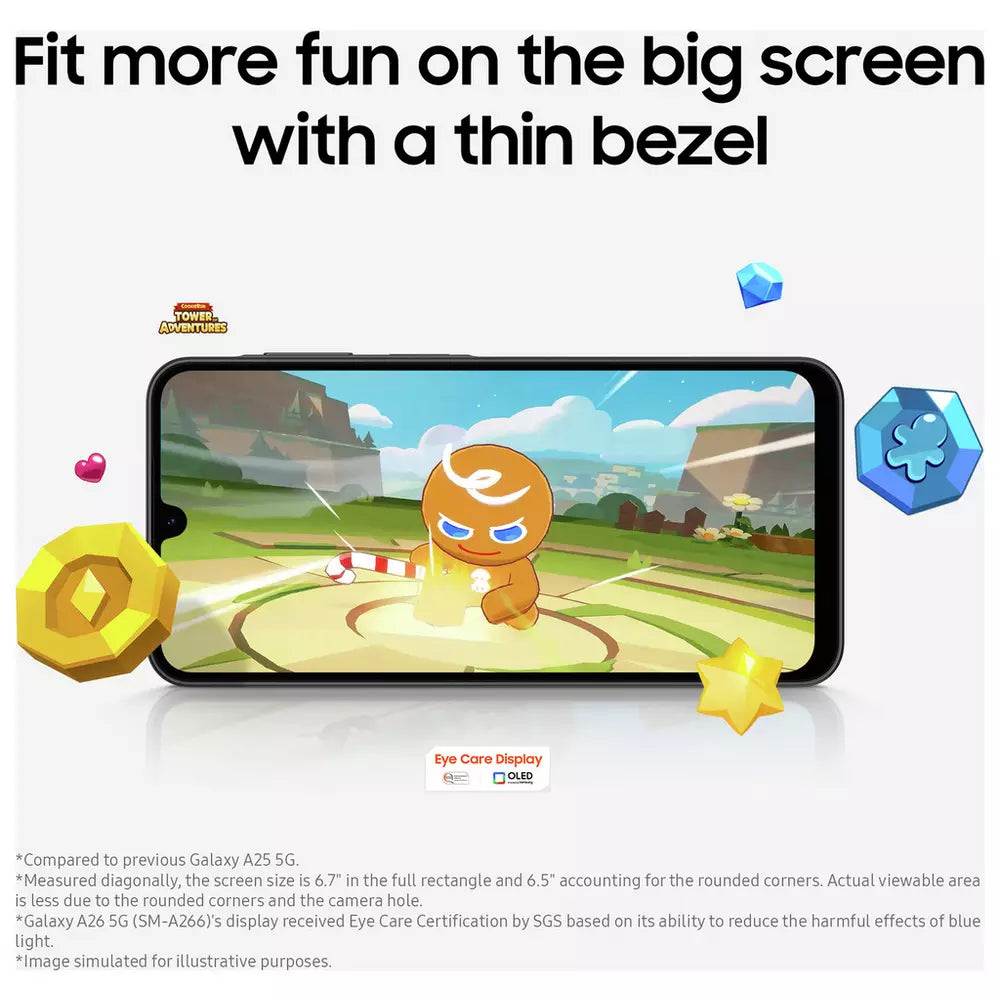 SIM Free Samsung Galaxy A26 5G 256GB AI Mobile Phone - Mint