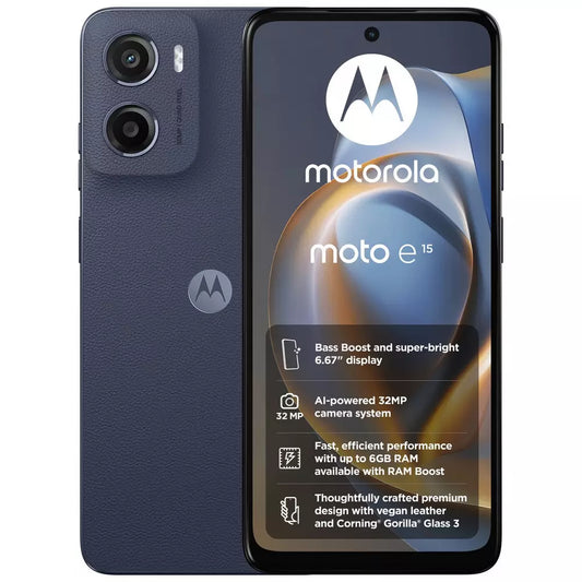 SIM Free Motorola e15 64GB Mobile Phone - Denim Blue