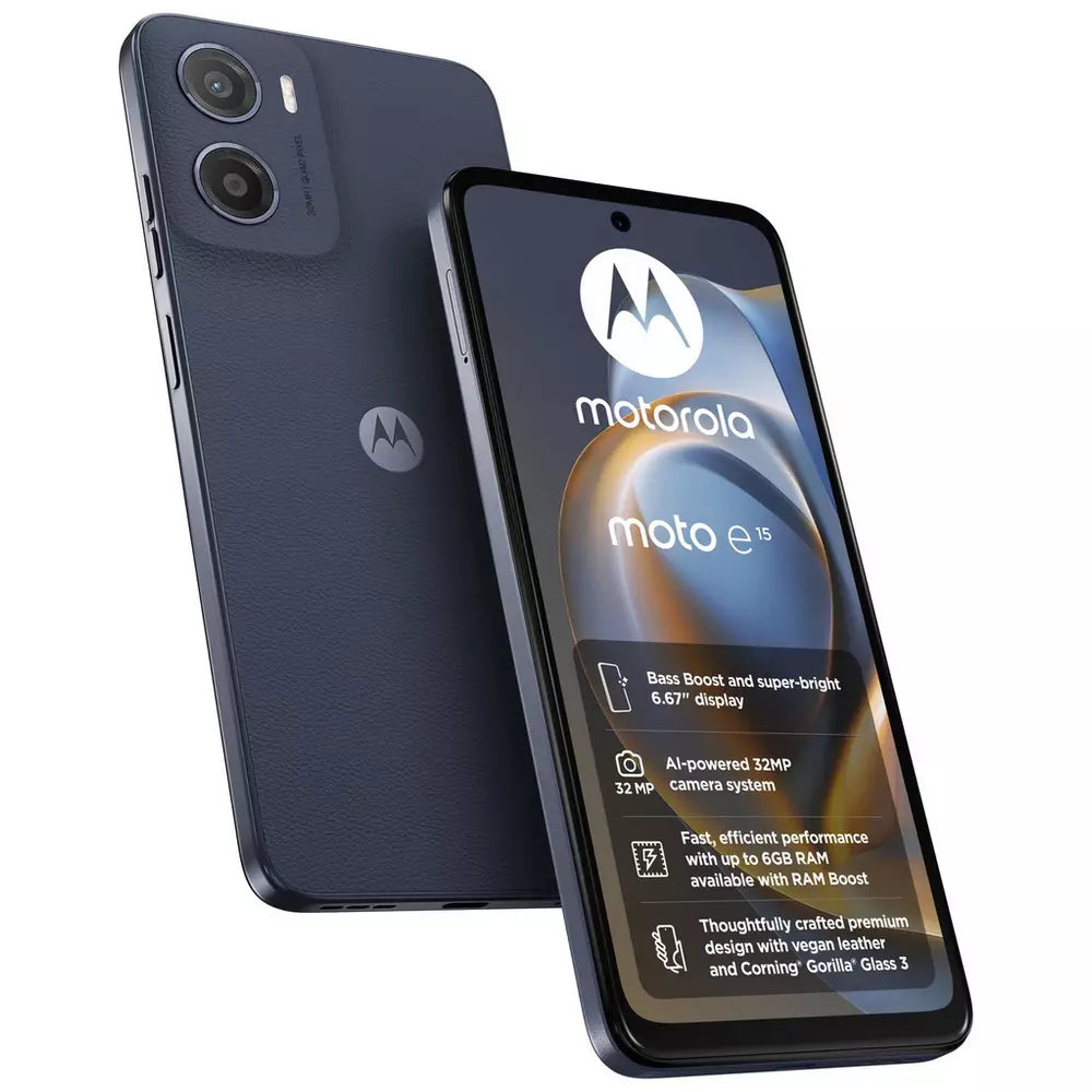 SIM Free Motorola e15 64GB Mobile Phone - Denim Blue
