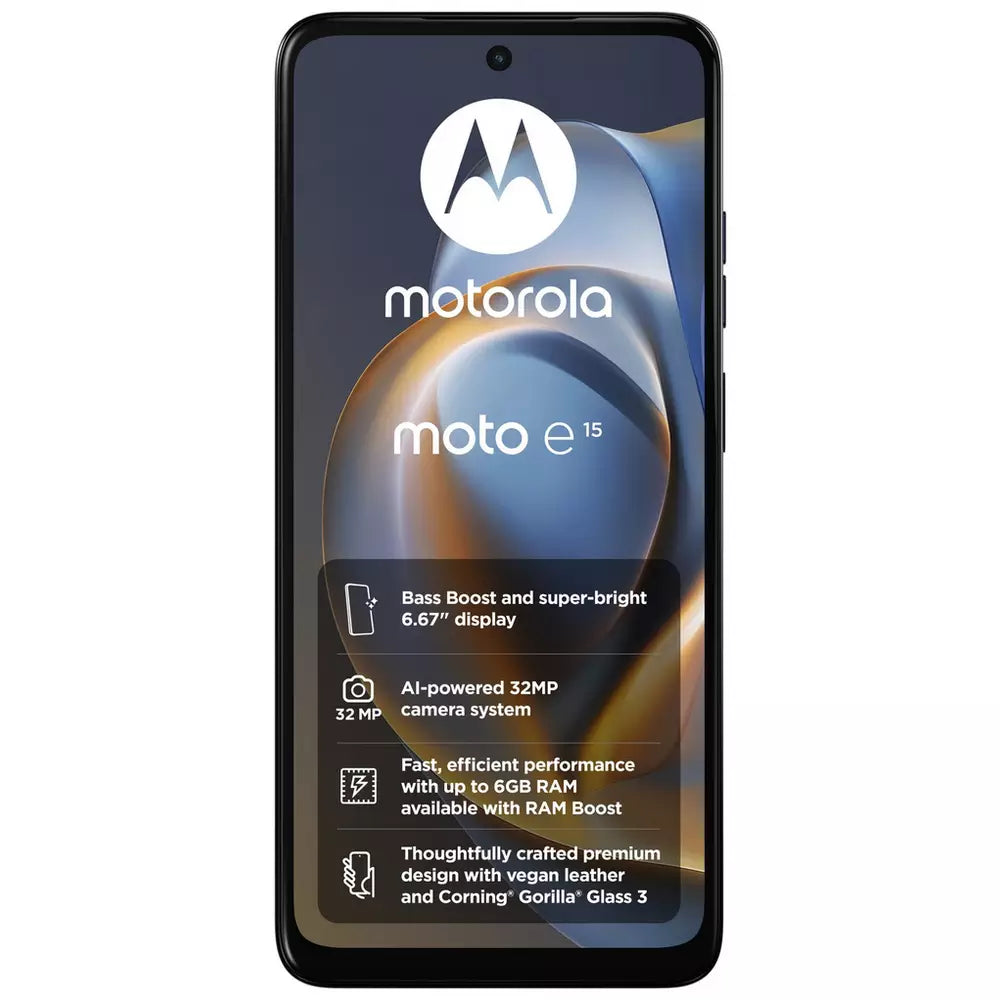 SIM Free Motorola e15 64GB Mobile Phone - Denim Blue