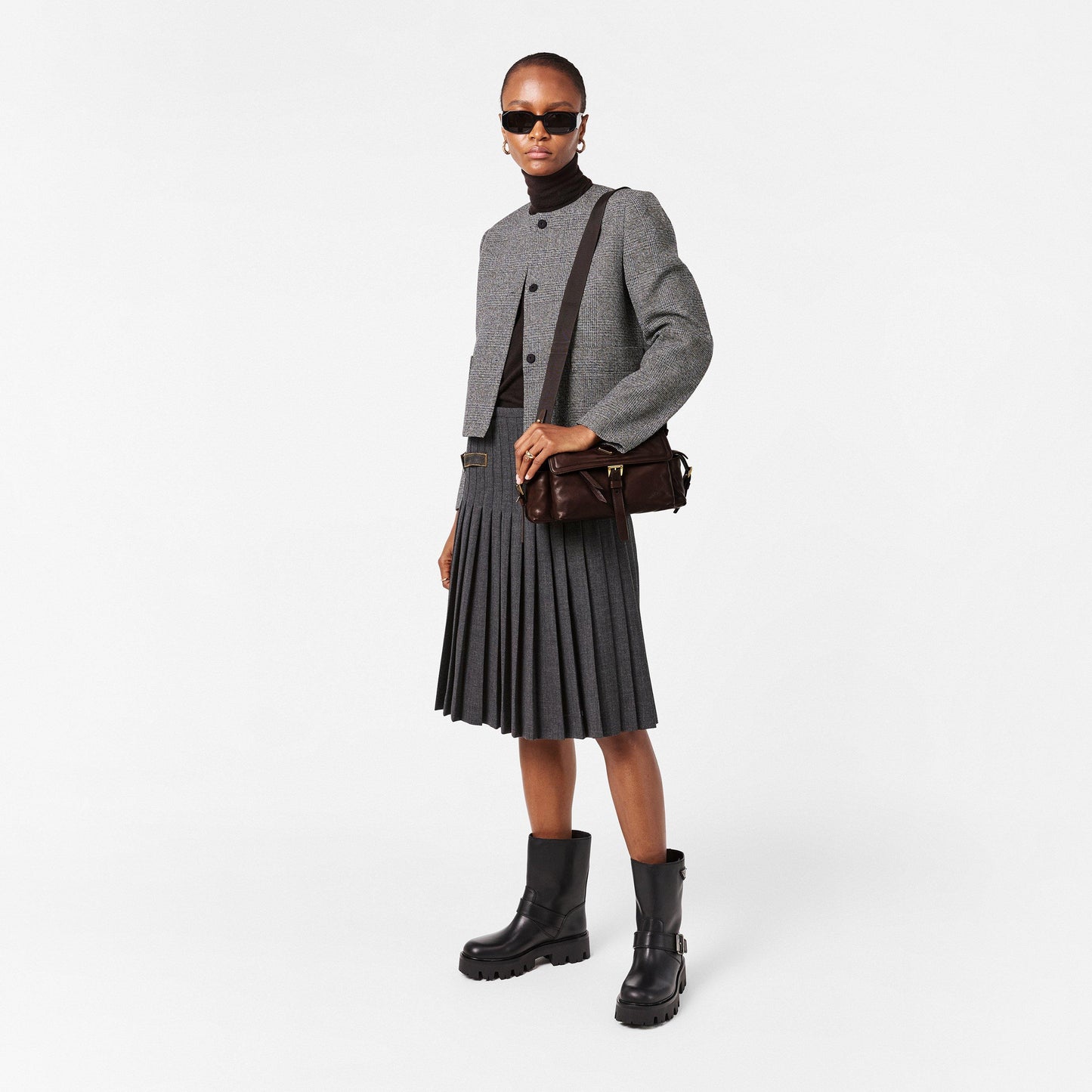 Prada Explore Medium Leather Shoulder Bag with Flap