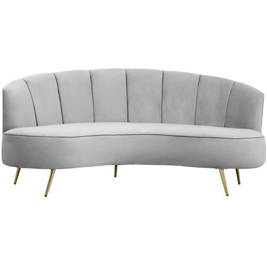 Hasna Three Seat Grey Velvet Sofa