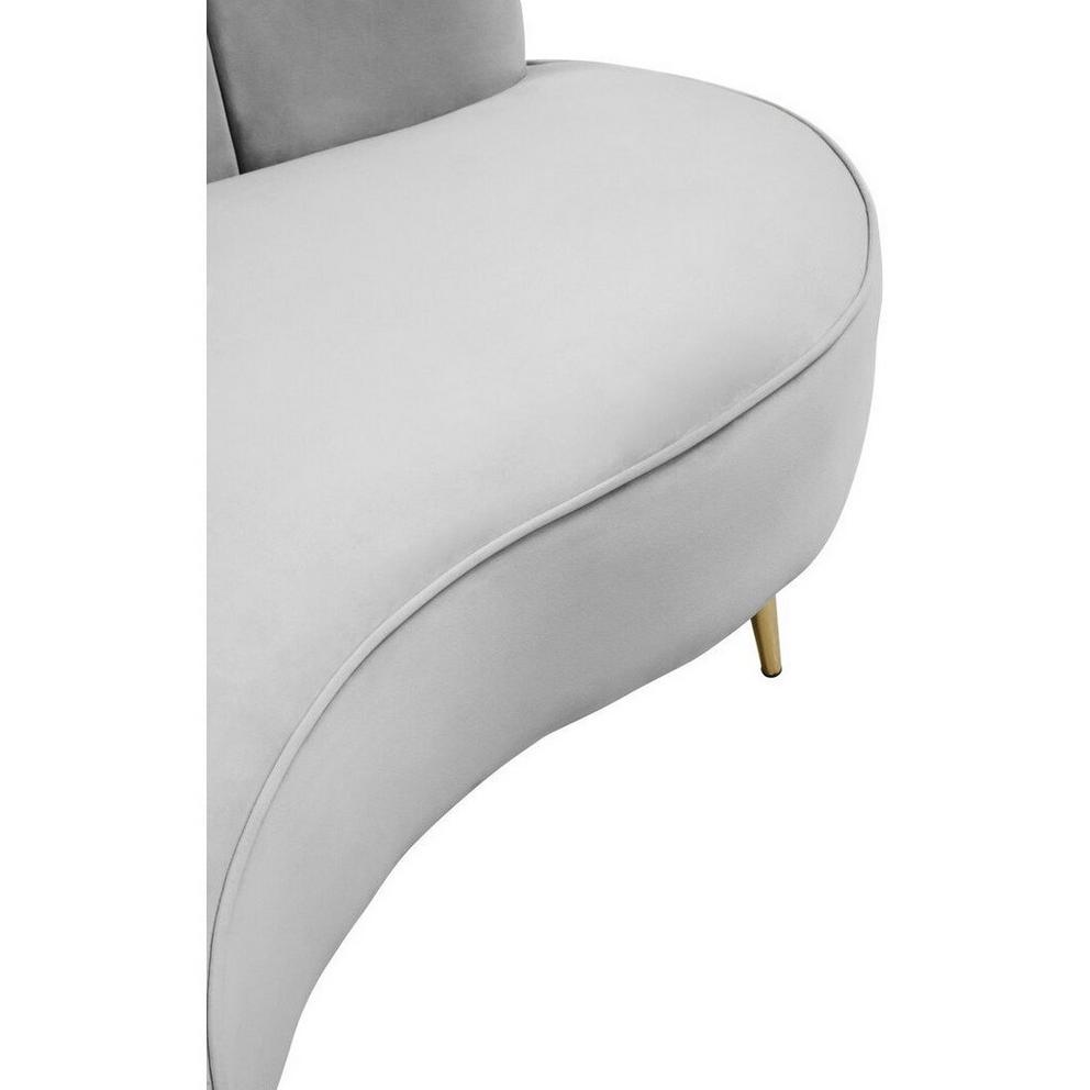 Hasna Three Seat Grey Velvet Sofa