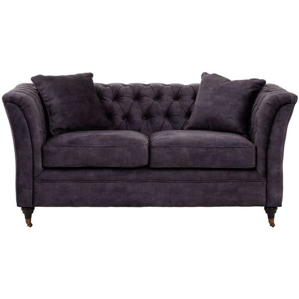 Sabrina Two Seat Grey Velvet Sofa