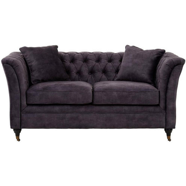 Sabrina Two Seat Grey Velvet Sofa